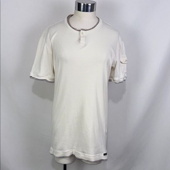 Men's White Henley Shirt